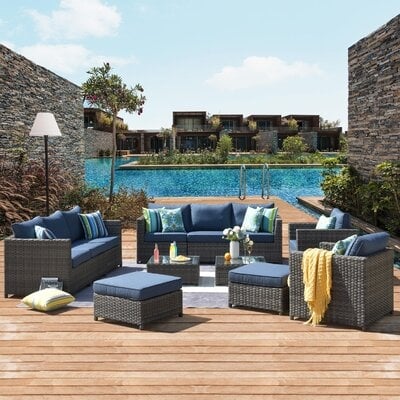 12 Piece Rattan Sofa Seating Group With Cushions - Image 0