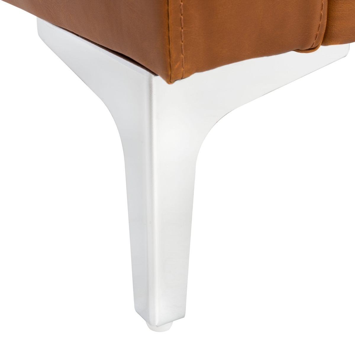 Chelsea Foldable Futon Bed - Cognac / Chrome - Safavieh - Image 3