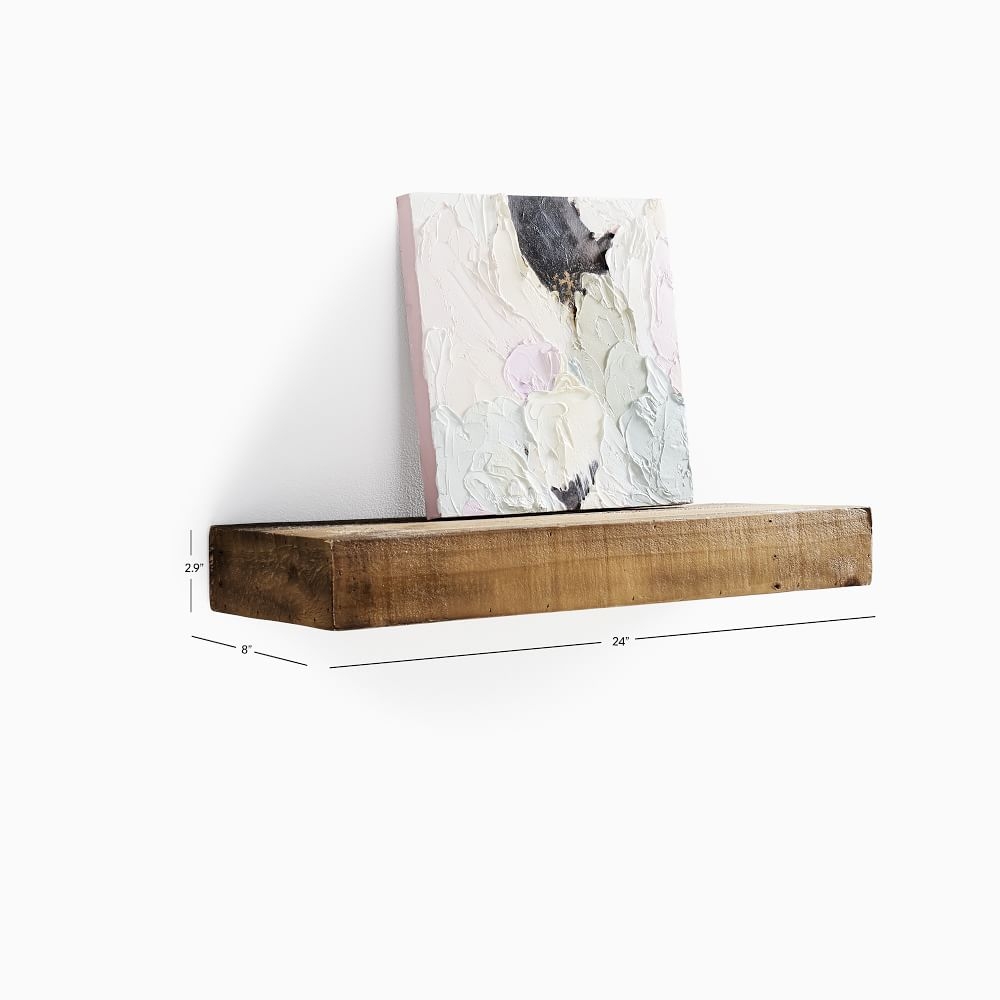 Reclaimed Pine (24") Floating Shelf, Solid Wood - Image 1
