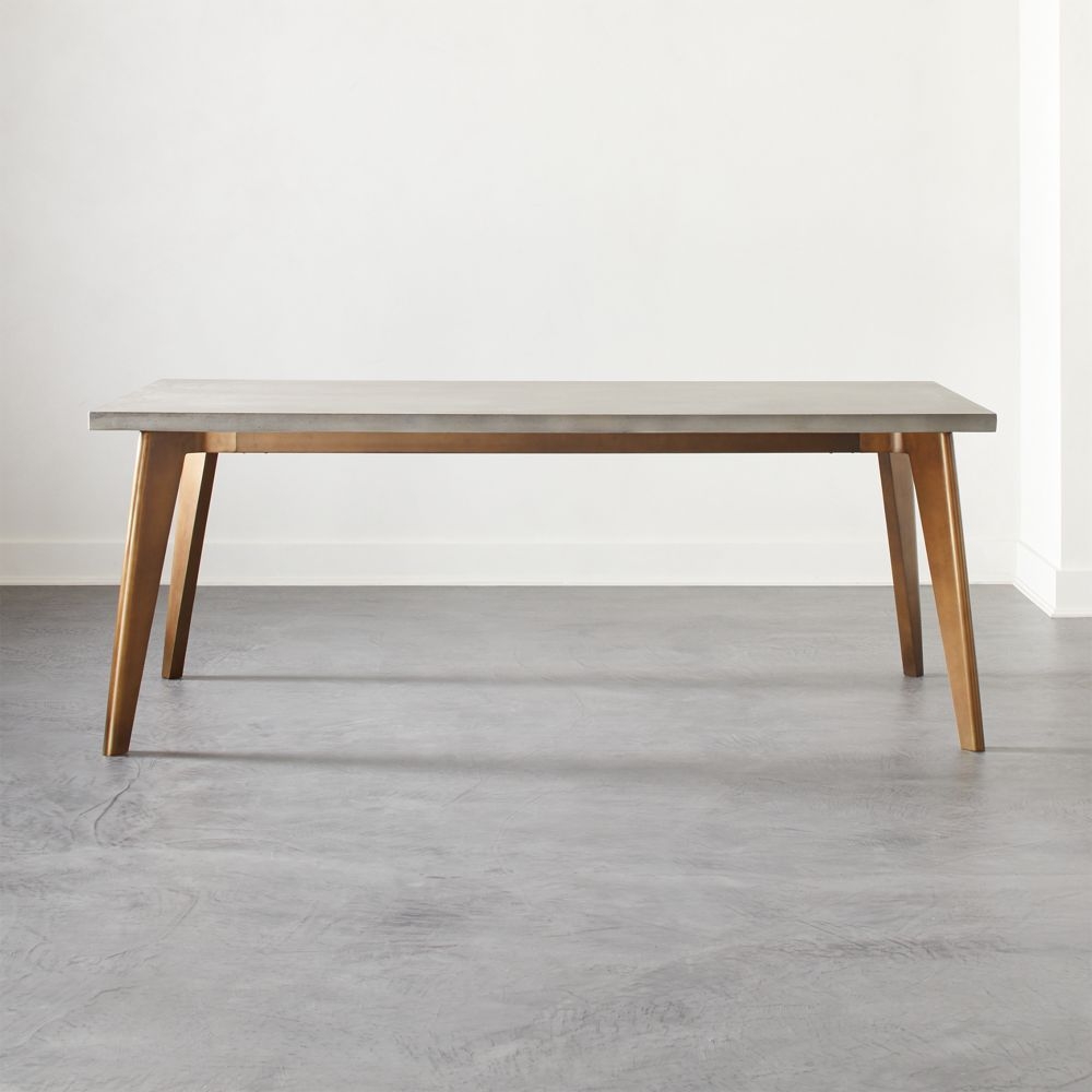 Harper Brass Dining Table with Concrete Top - Image 0