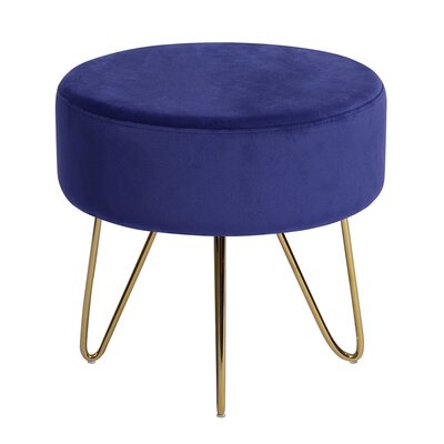 Decorative Velvet Round Shaped Ottoman With Metal Legs Modern Cocktail Footstool Coffee Table Living Room Bedroom - Image 0