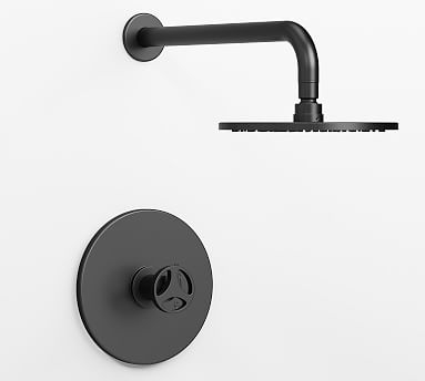 Tilden Pressure Balance Cross-Handle Shower Faucet Set, Matte Black - Image 0