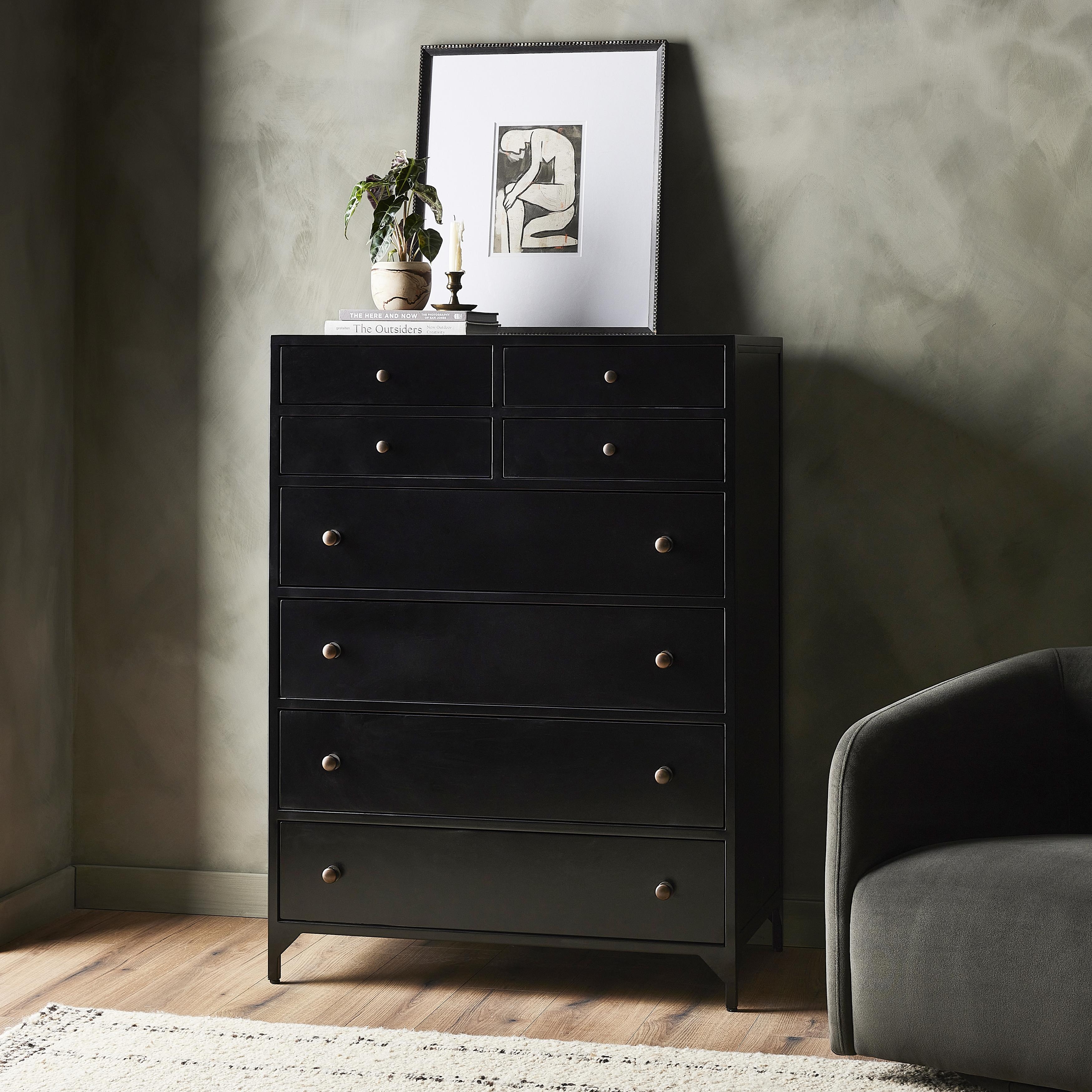 Belmont 8 Drawer Tall Dresser-Black - Image 13