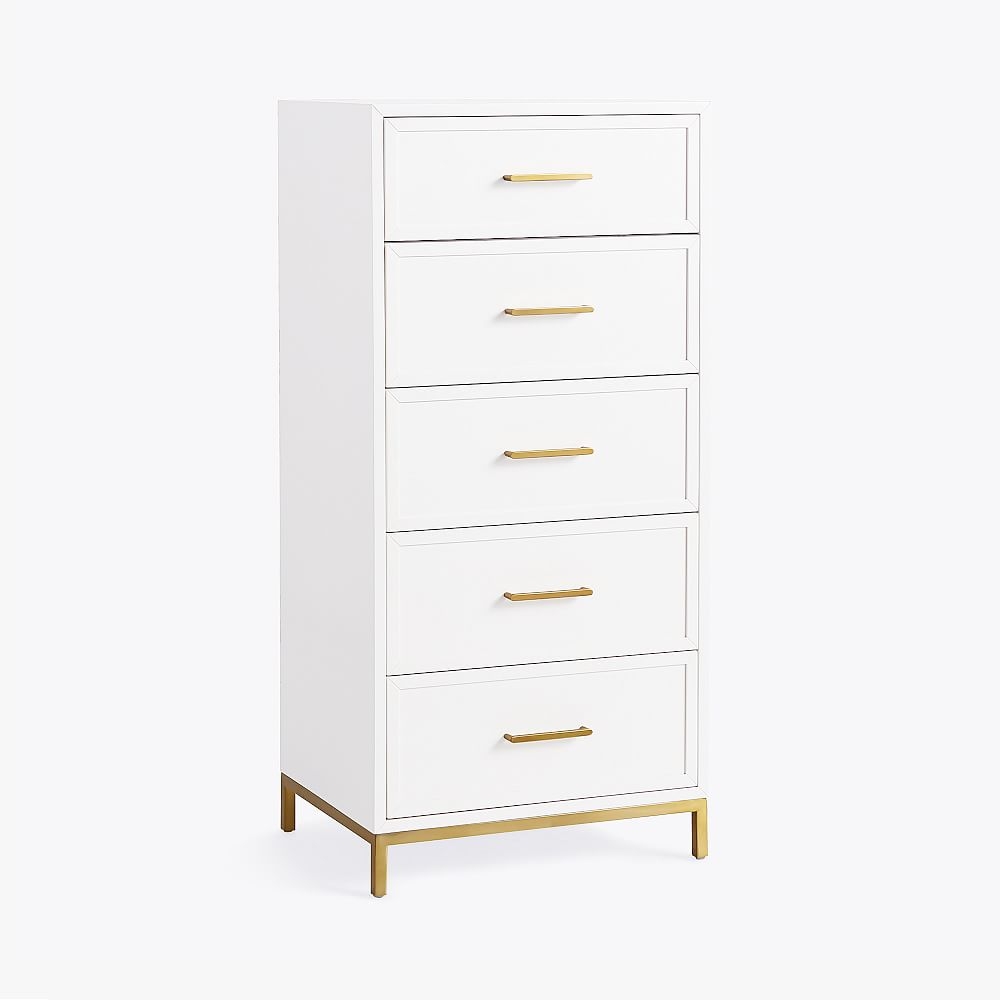Blaire 5-Drawer Small Space Dresser, Laquered Simply White - Image 0
