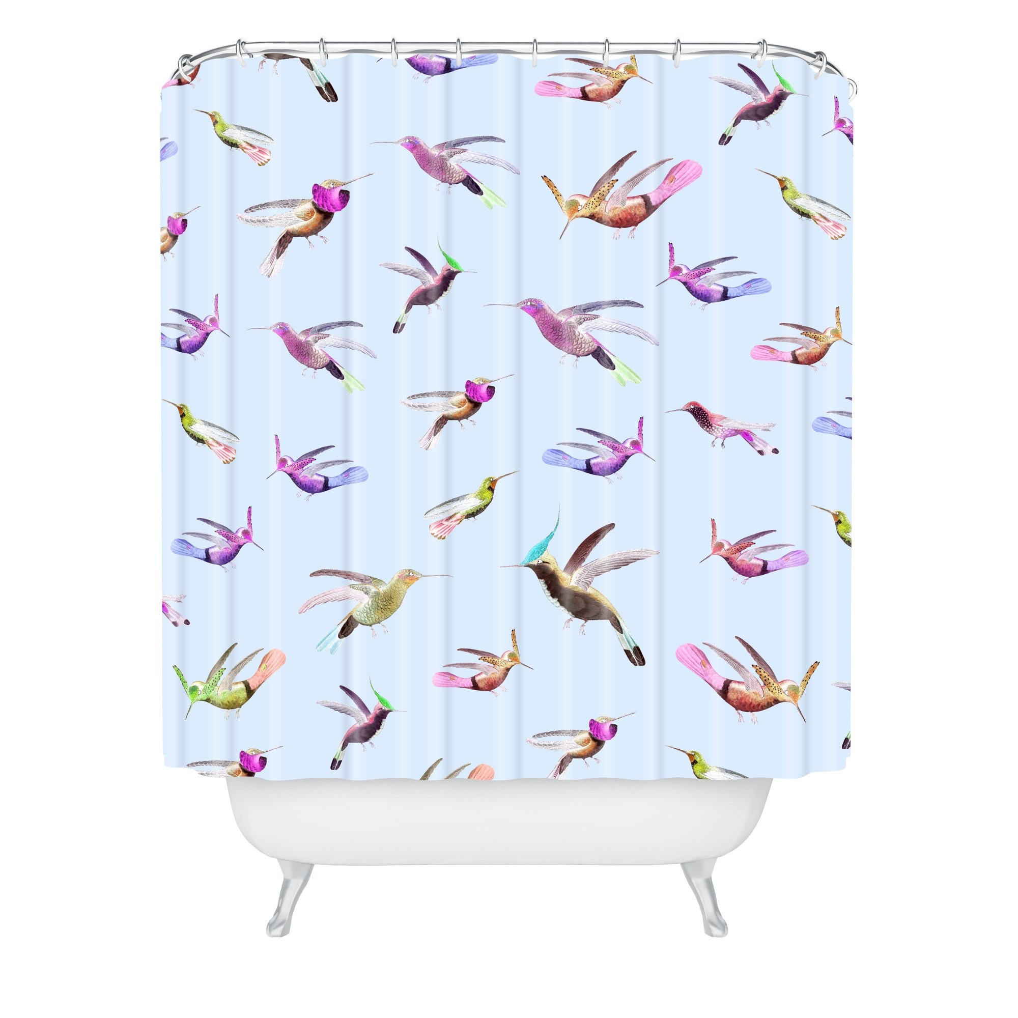 Iveta Abolina Colibri Garden Shower Curtain - Standard 71"x74" with Liner and Rings - Image 0