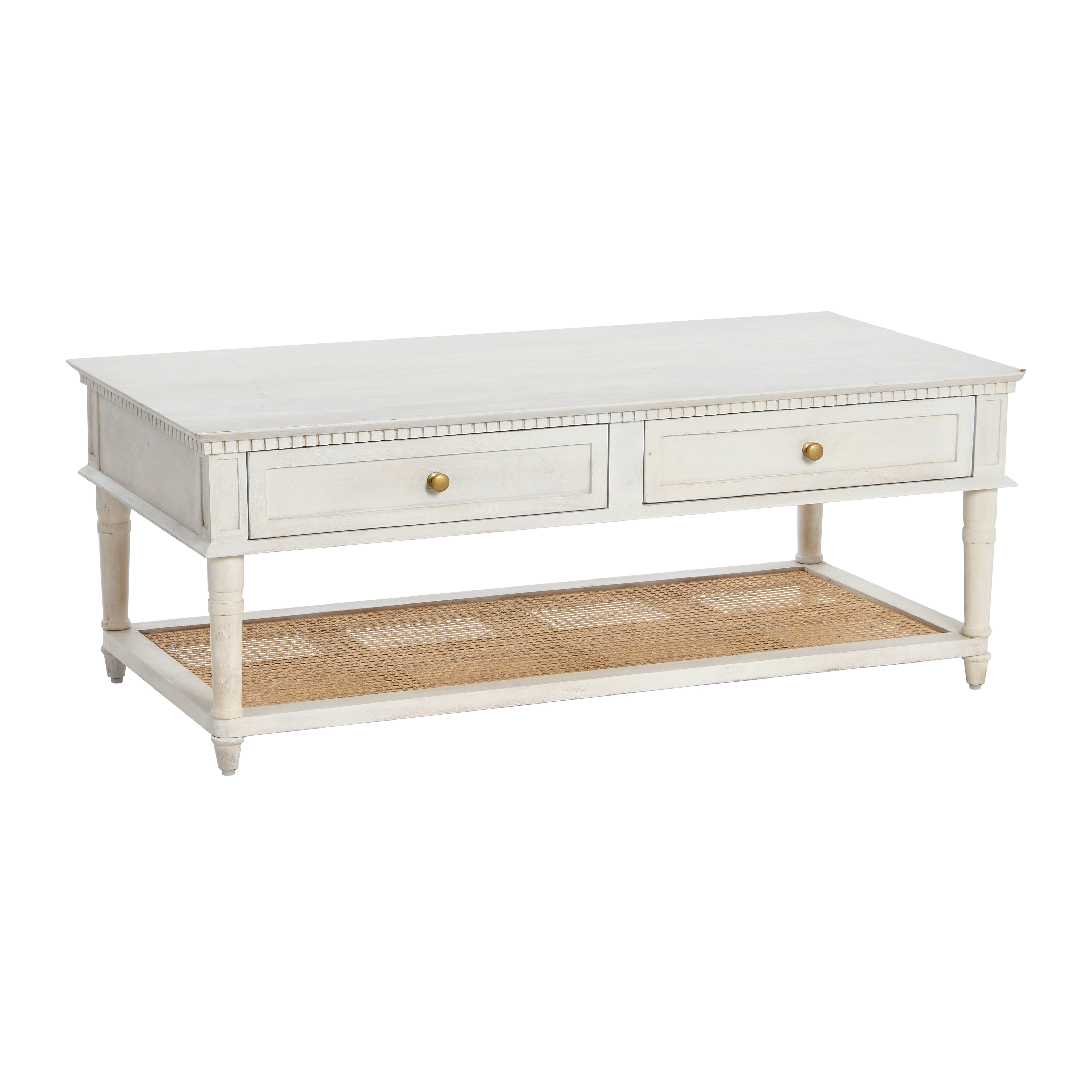 Maxwelton Acacia Wood and Cane Coffee Table - Image 0