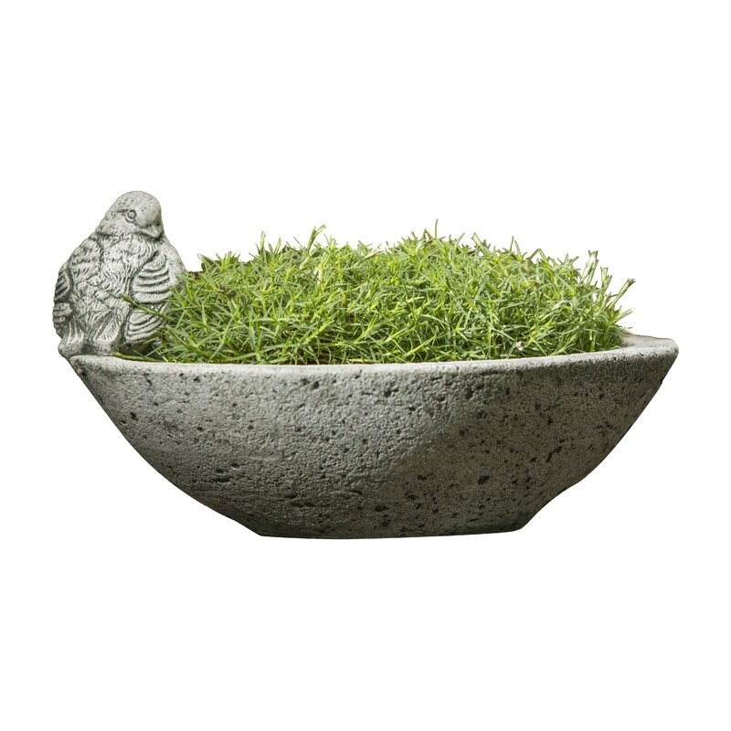 Campania International Aurielle Cast Stone Pot Planter Color: Verde - Image 0
