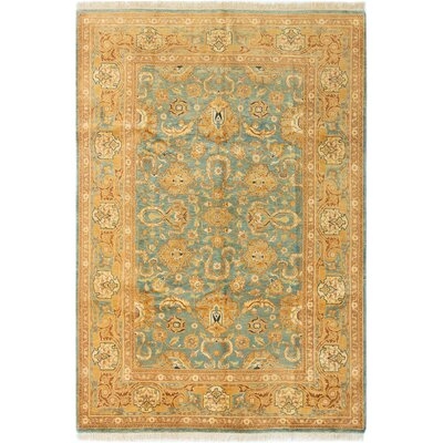 One-of-a-Kind Helghi Hand-Knotted 2010s Chobi Tan 6'1" x 8'9" Wool Area Rug - Image 0