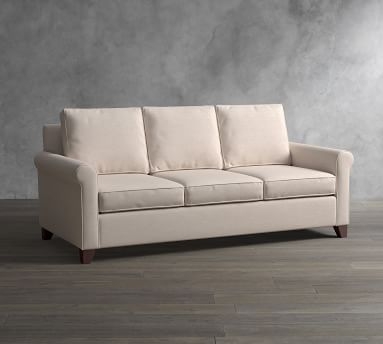 Cameron Roll Arm Upholstered Deep Seat Sofa 88" 3-Seater, Polyester Wrapped Cushions, Performance Boucle Pebble - Image 3