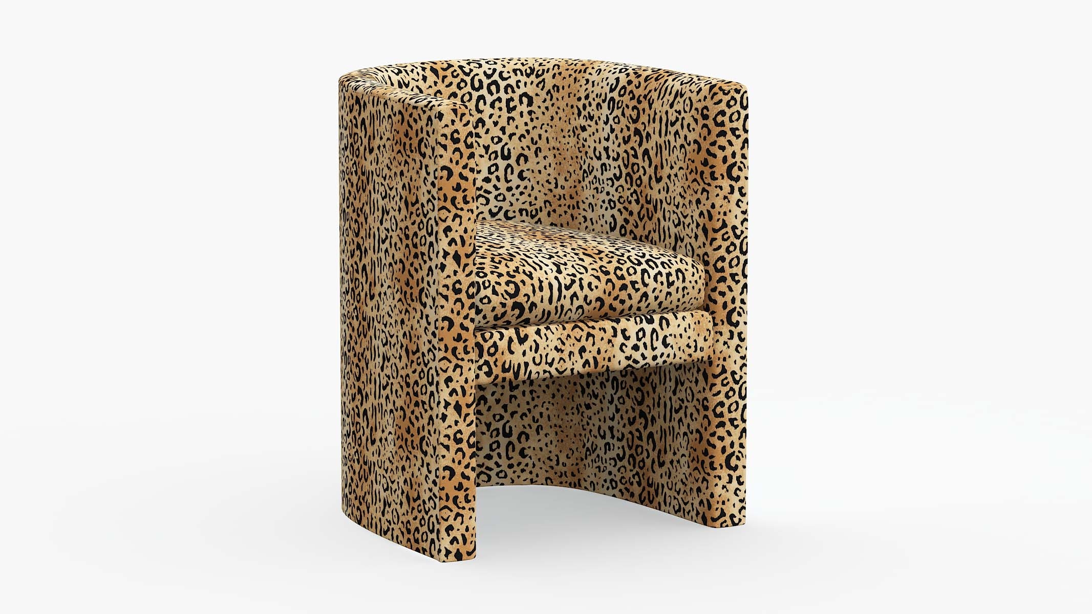 Barrel Back Dining Chair, Leopard - Image 0