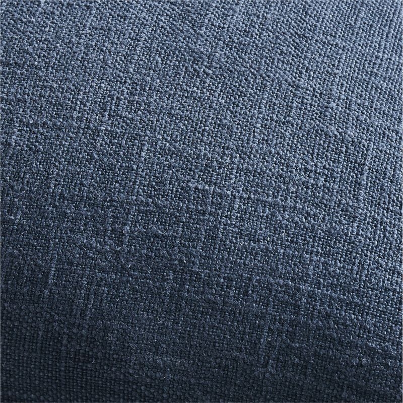 Indigo 20"x20" Laundered Linen Throw Pillow with Down-Alternative Insert - Image 1