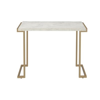 Boice II Sofa Table In Faux Marble Top And Champagne Finish For Living Room Or Hallway - Image 0