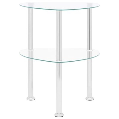 Wrought Studio™ 2-Tier Side Table Transparent 15"X15"X19.7" Tempered Glass - Image 0