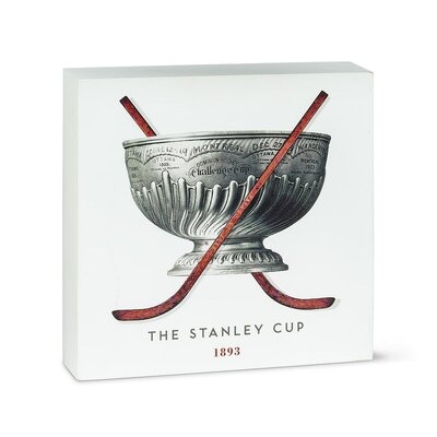 Stanley Cup With Hockey Sticks Block Sign - Image 0