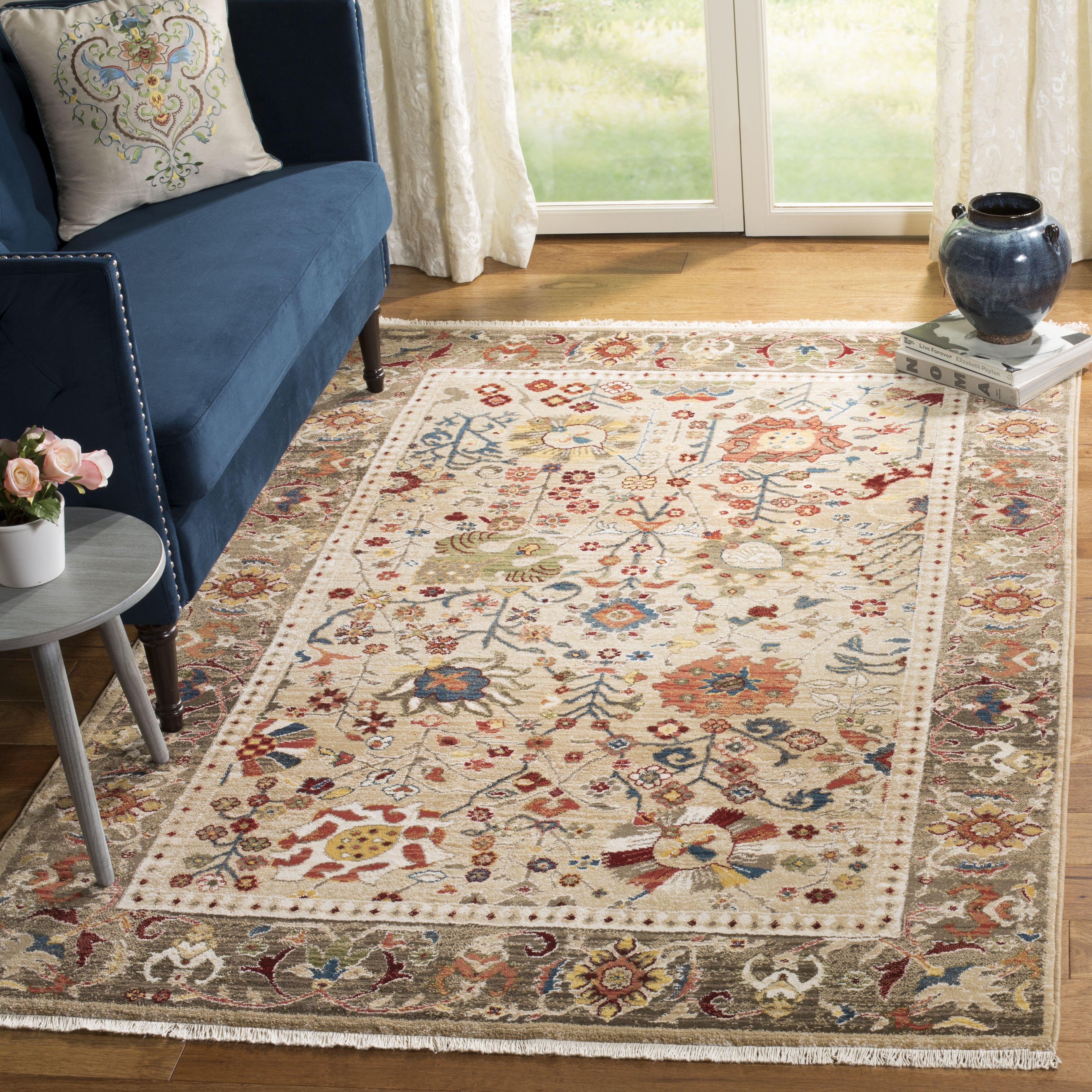 Arlo Home Woven Area Rug, KSN303K, Beige/Taupe,  5' 1" X 7' 5" - Image 1