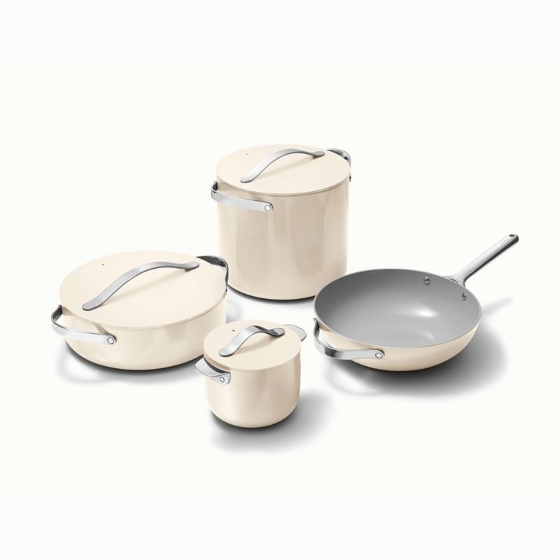 Caraway Home ® Cookware+ Cream 8-Piece Cookware Set - Image 1
