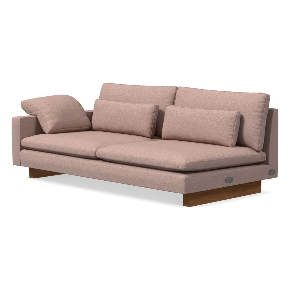 Harmony XL LA Grand Sofa, Down Blend, Chenille Tweed, Mauve, Dark Walnut - Image 0
