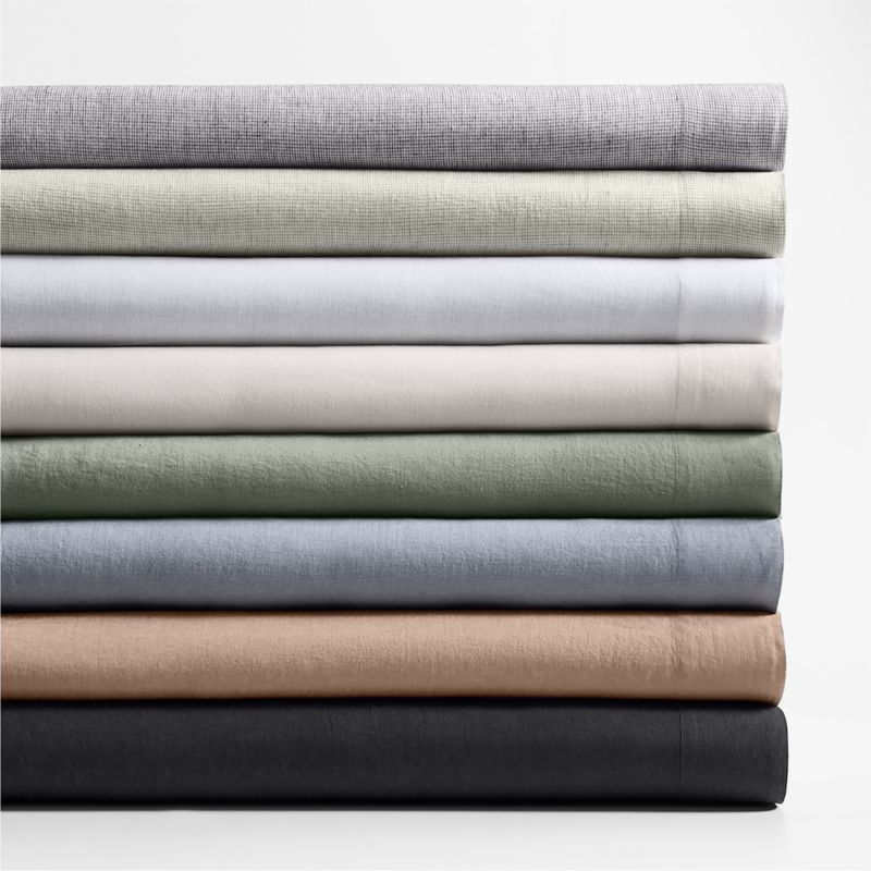 New Natural Hemp Smoke Blue King Bed Sheet Set - Image 2