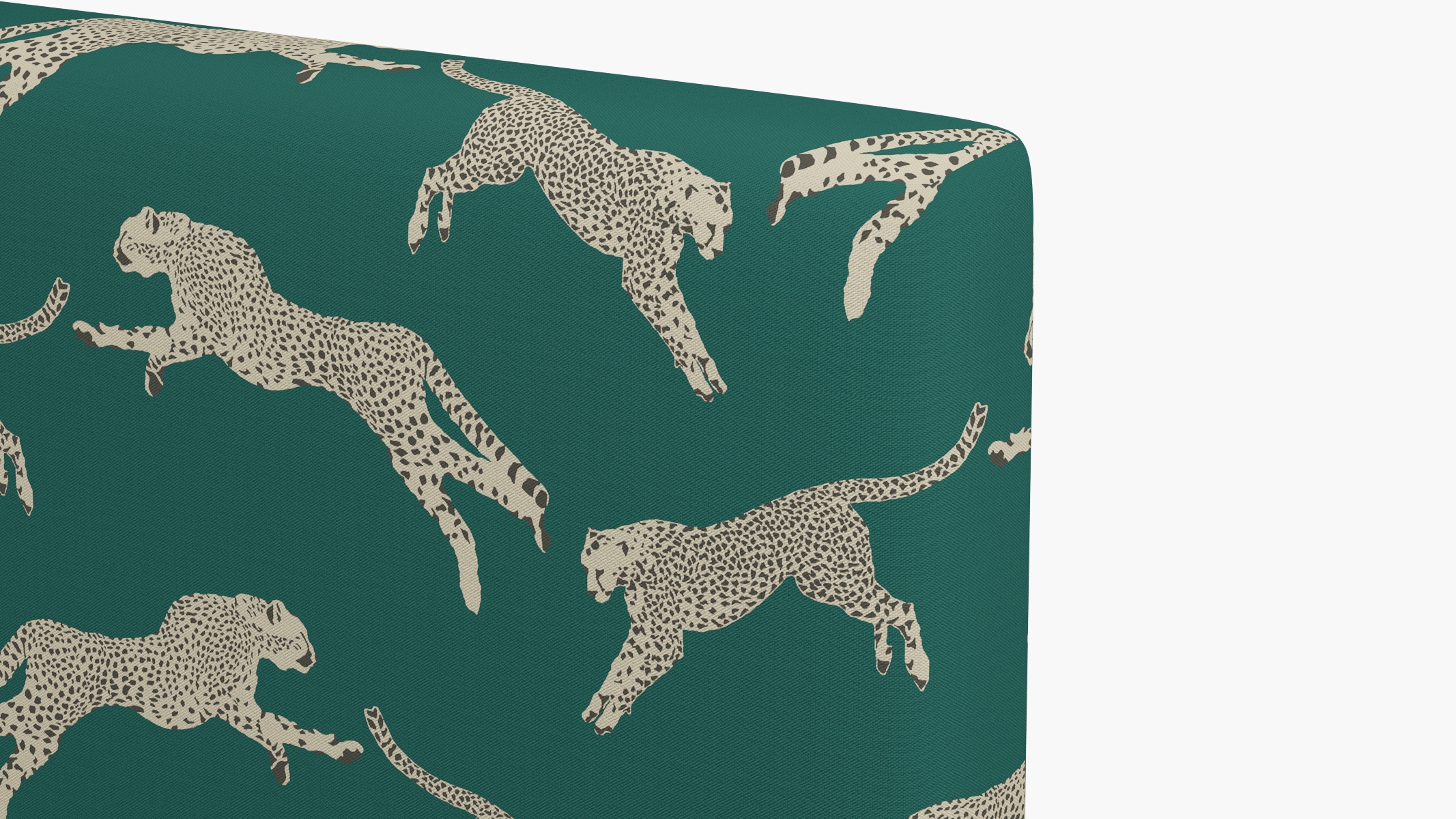 Square Back Headboard, Polo Green Cheetah, Full - Image 2