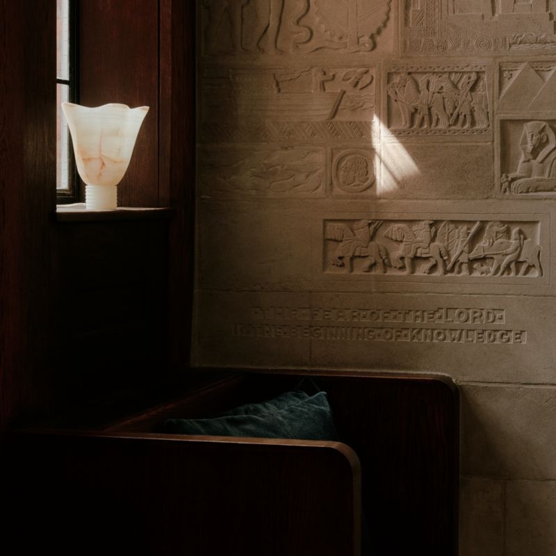 Fleurissant Warm White Onyx Table Lamp by Athena Calderone 9.9" - Image 3