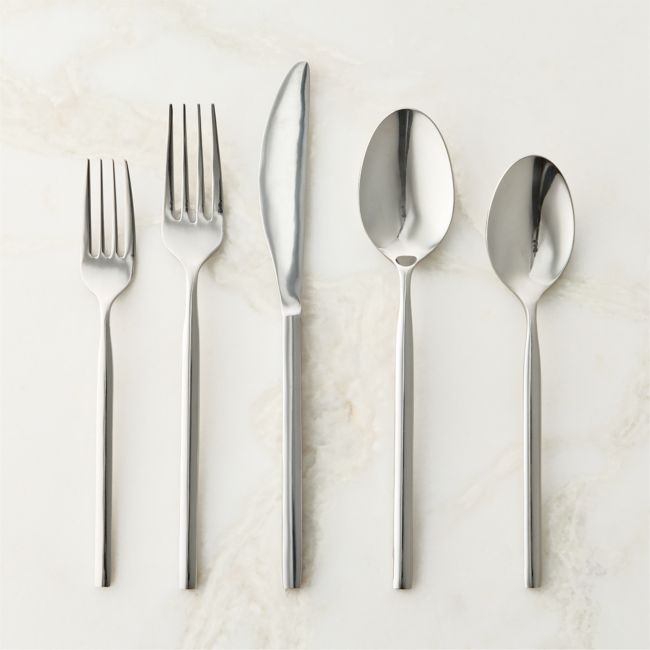 Amos 20-Piece Polished Silver Flatware Set - Image 0