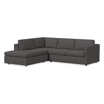 Harris Sectional Set 10: Right Arm 65" Sofa, Left Arm Terminal Chaise, Poly, Chenille Tweed, Slate, - Image 0