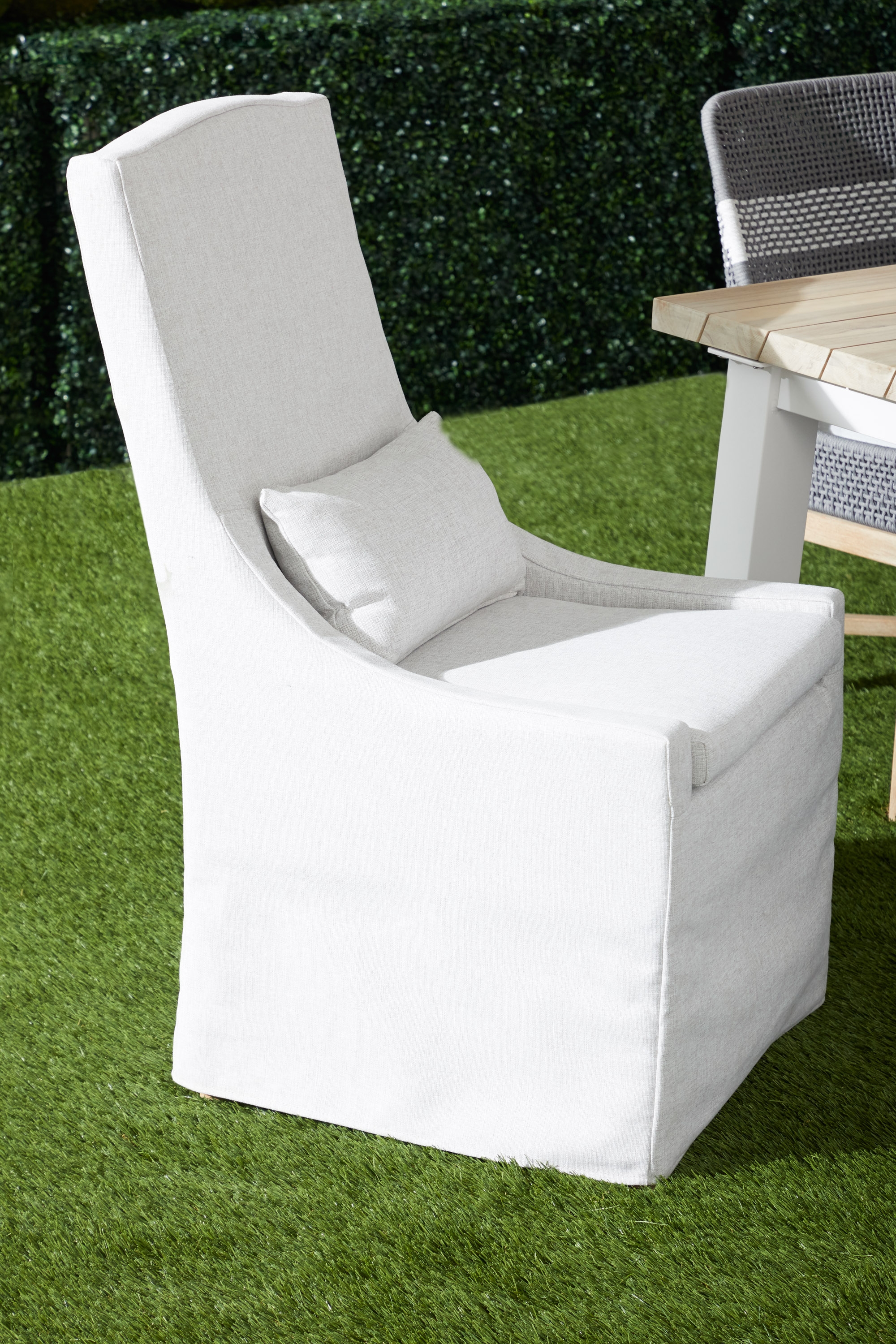 Odessa Outdoor Slipcover Dining Chair, White - Image 6