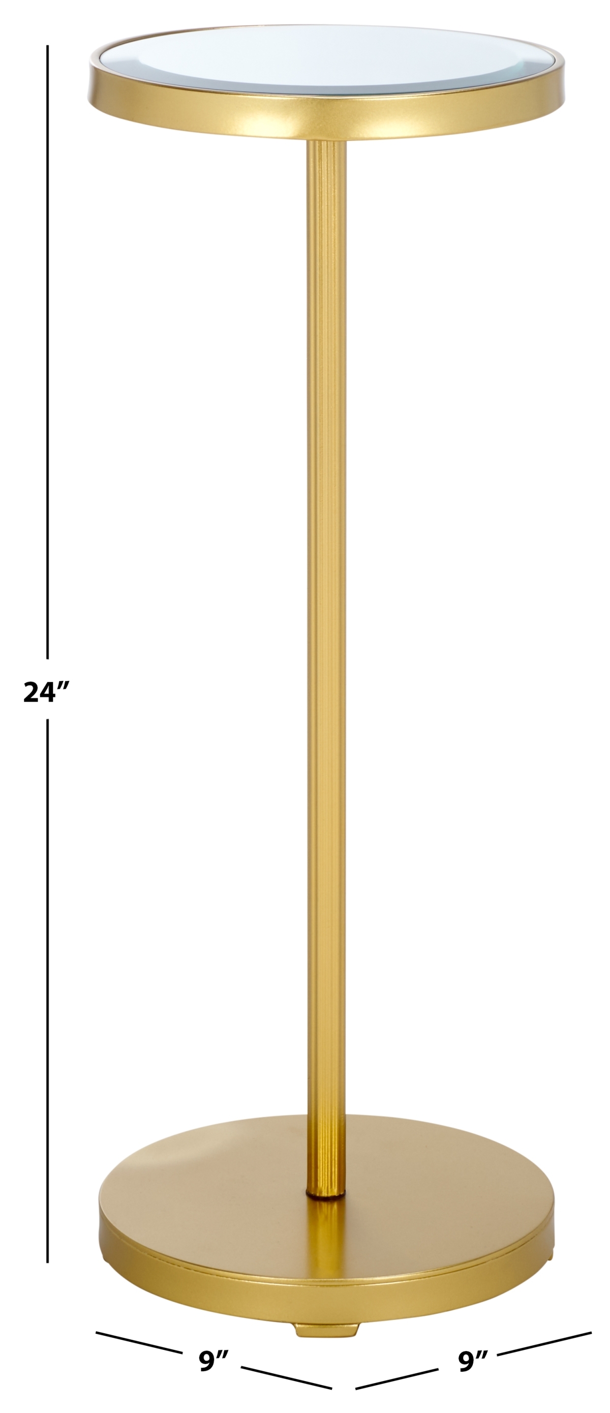 Paku Round Side Table - Gold / Mirror - Safavieh - Image 4