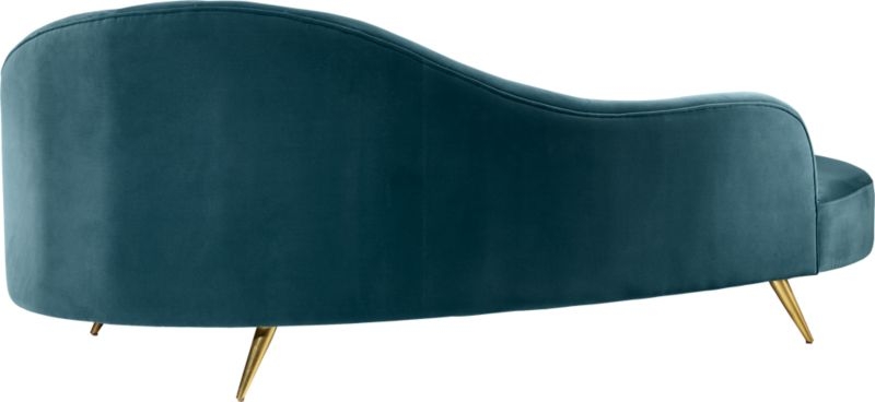 Copine Peacock Velvet Curved Chaise Lounge - Image 5