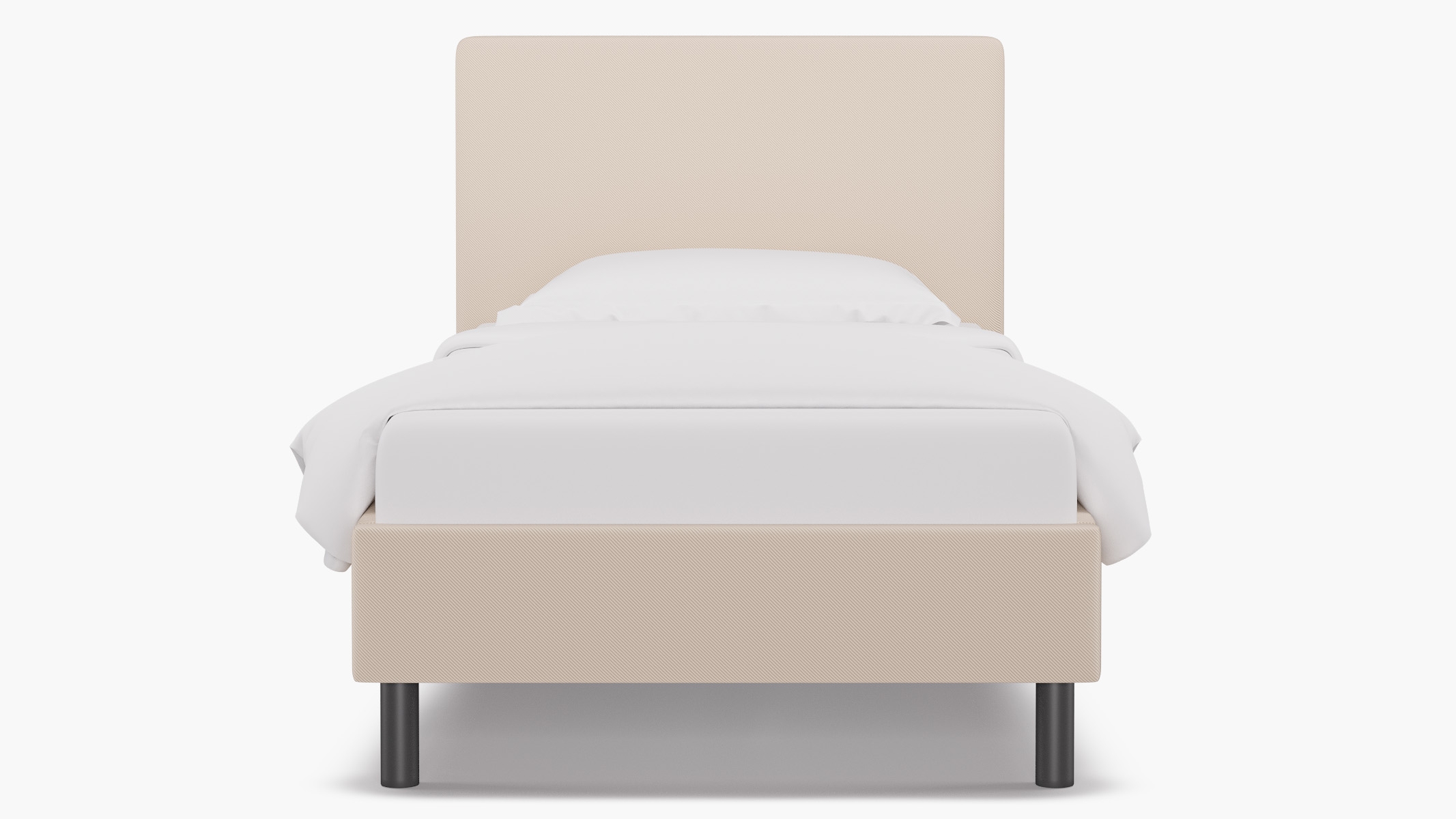 Tailored Platform Bed, Natural Twill, Twin - Image 0