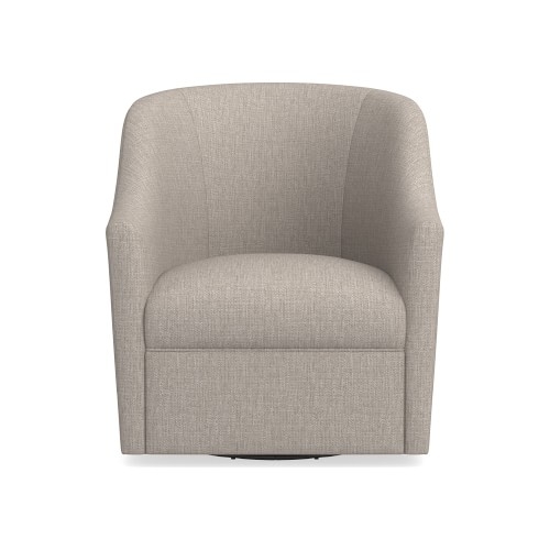 Porter Swivel Armchair, Standard Cushion, Perennials Performance Melange Weave, Light Sand - Image 0