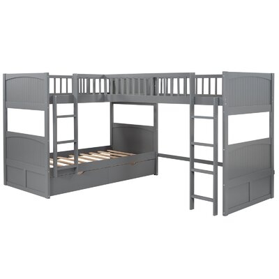 Twin Size Bunk Bed With A Loft Bed Attached, With Two Drawers - Image 0
