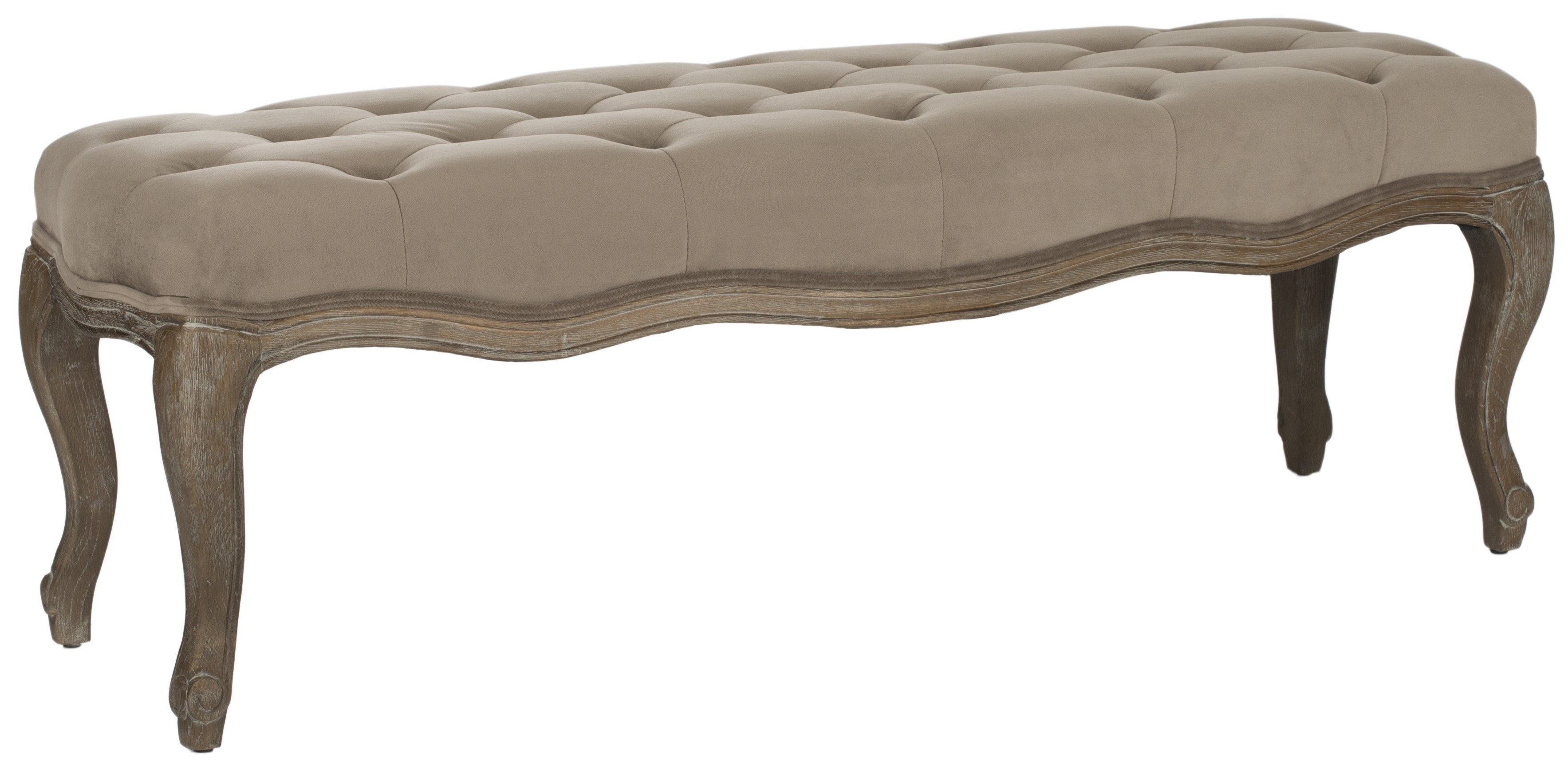 Ramsey Bench - Mushroom Taupe/Pickled Oak Finish - Safavieh - Image 3