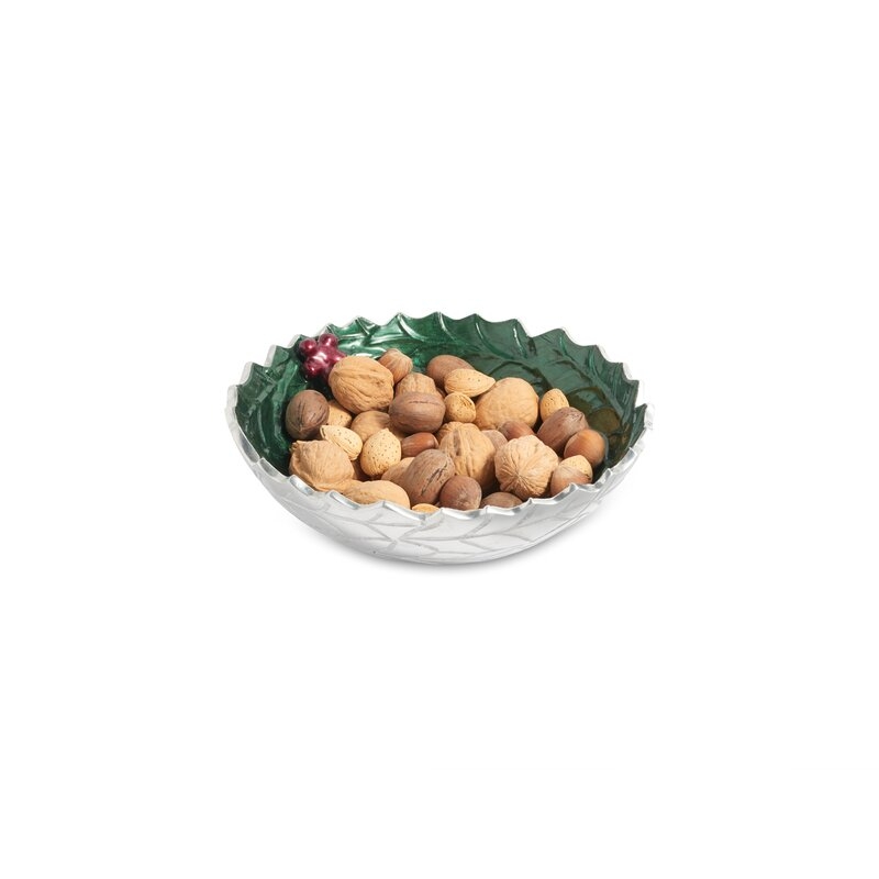 Julia Knight Inc Holly Sprig Decorative Bowl Size: 2.75" H x 8.5" W x 8.5" D - Image 0