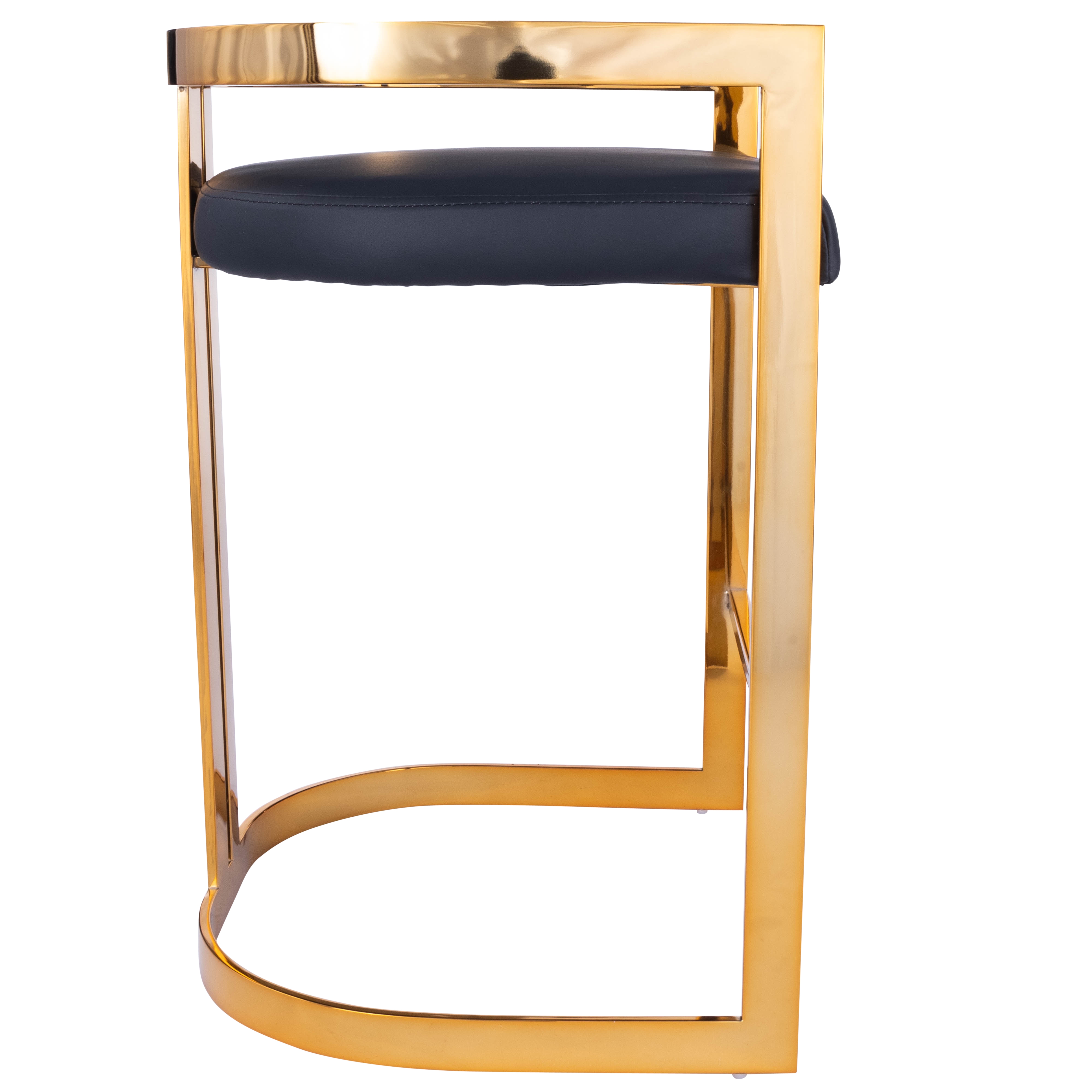 Clarence Black Leather Counter Stool - Image 1