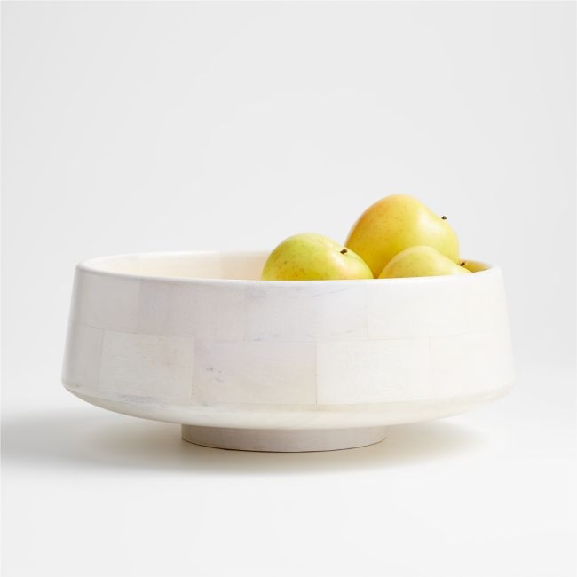 Katin White Wood Centerpiece Bowl - Image 0