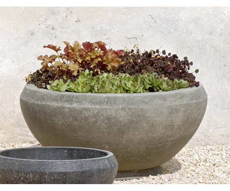 Campania International Cast Stone Pot Planter Color: Graystone, Size: 8.5" H x 16" W x 16" D - Image 0