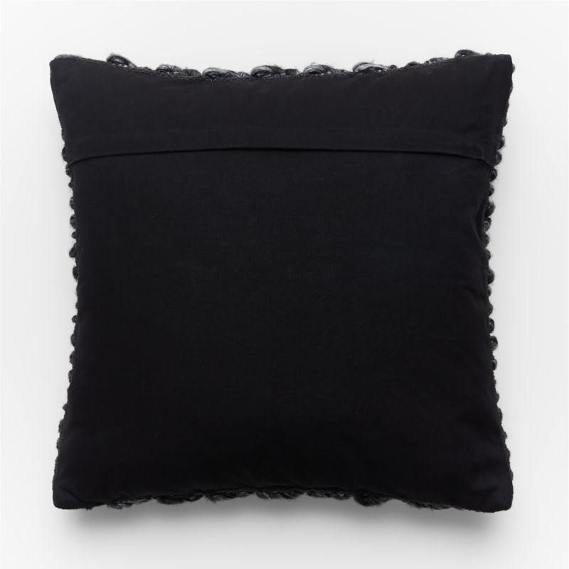 20" TILLIE WOOL BLACK PILLOW WITH FEATHER-DOWN INSERT - Image 3