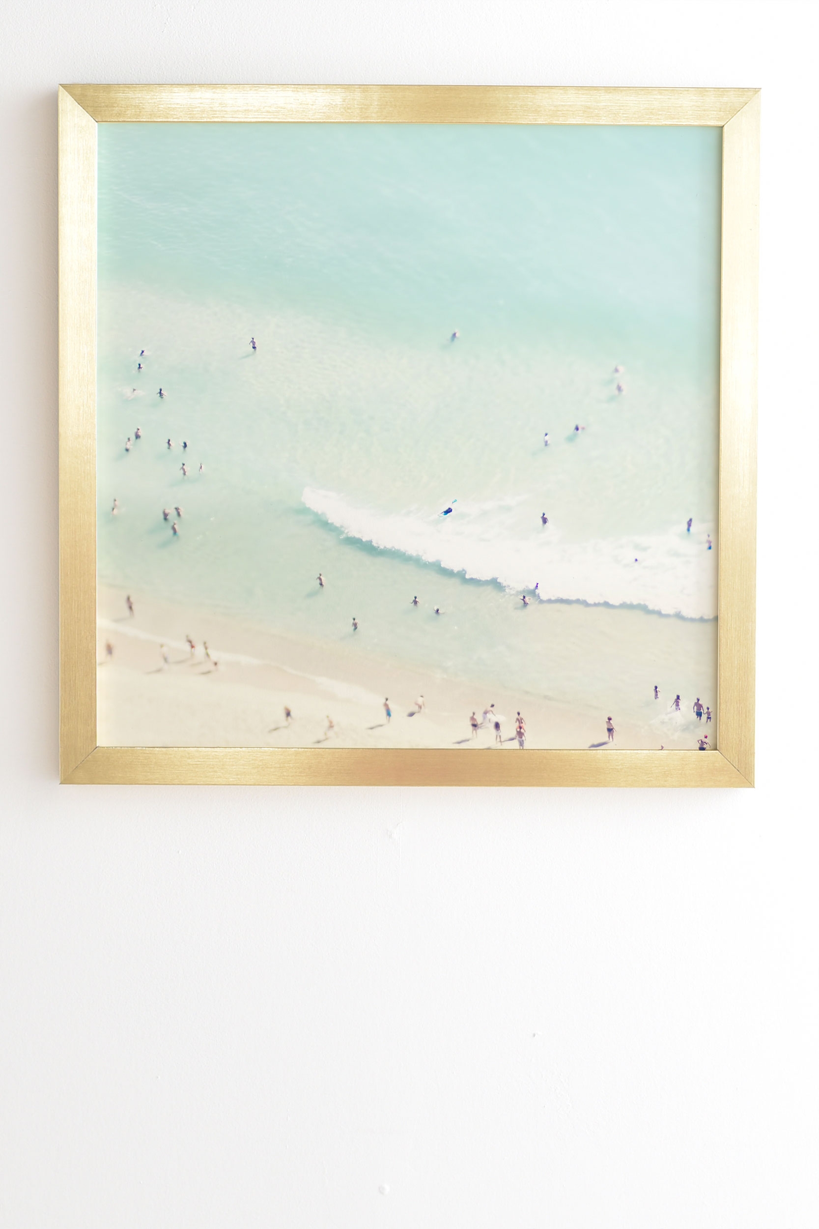 Beach Summer Fun I by Ingrid Beddoes - Framed Wall Art Basic Gold 14" x 16.5" - Image 1