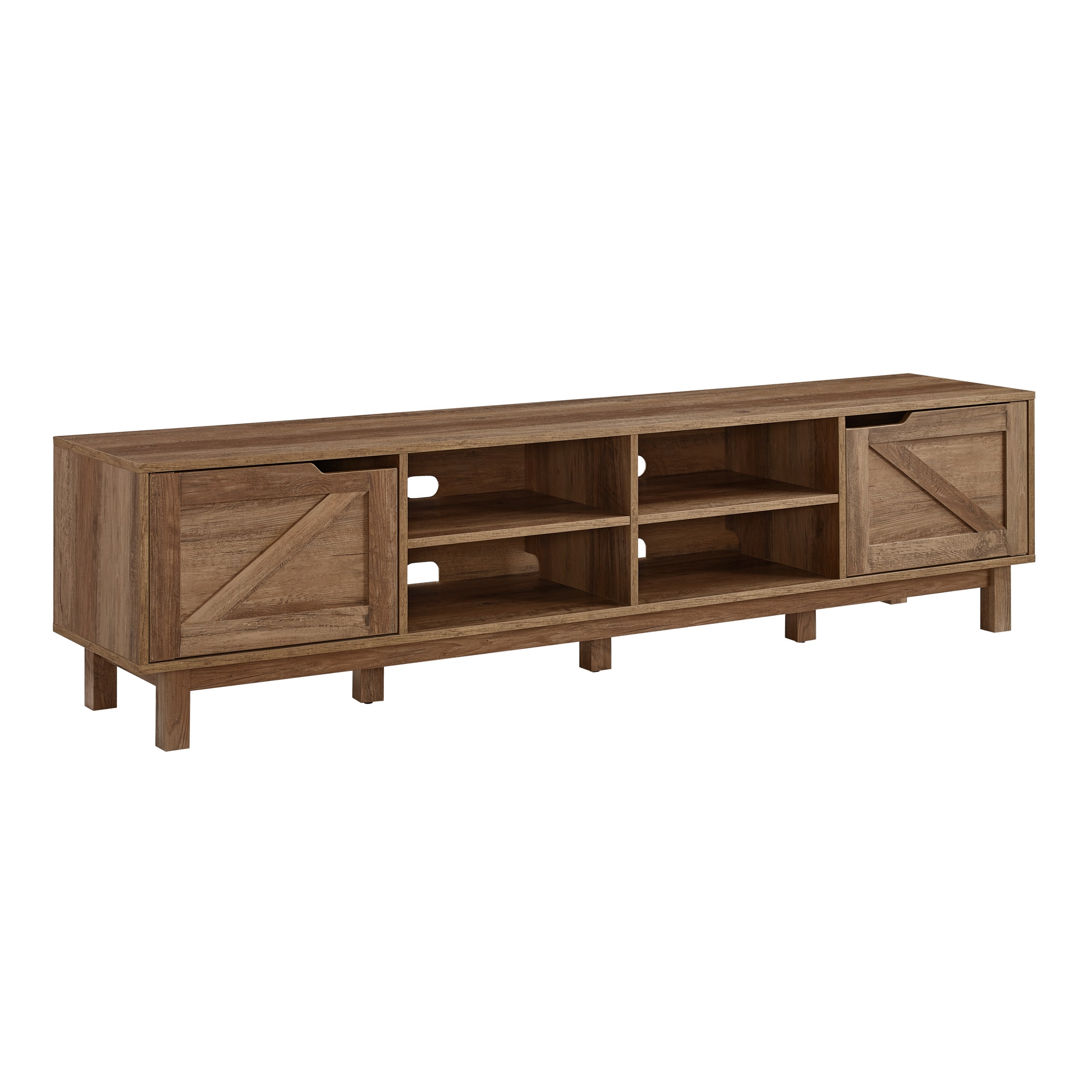 70" Simple Barndoor TV Stand - Rustic Oak - Image 5