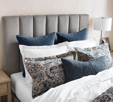 Kira Channel Tufted Upholstered Bed, Queen, Textured Basketweave Black - Image 2
