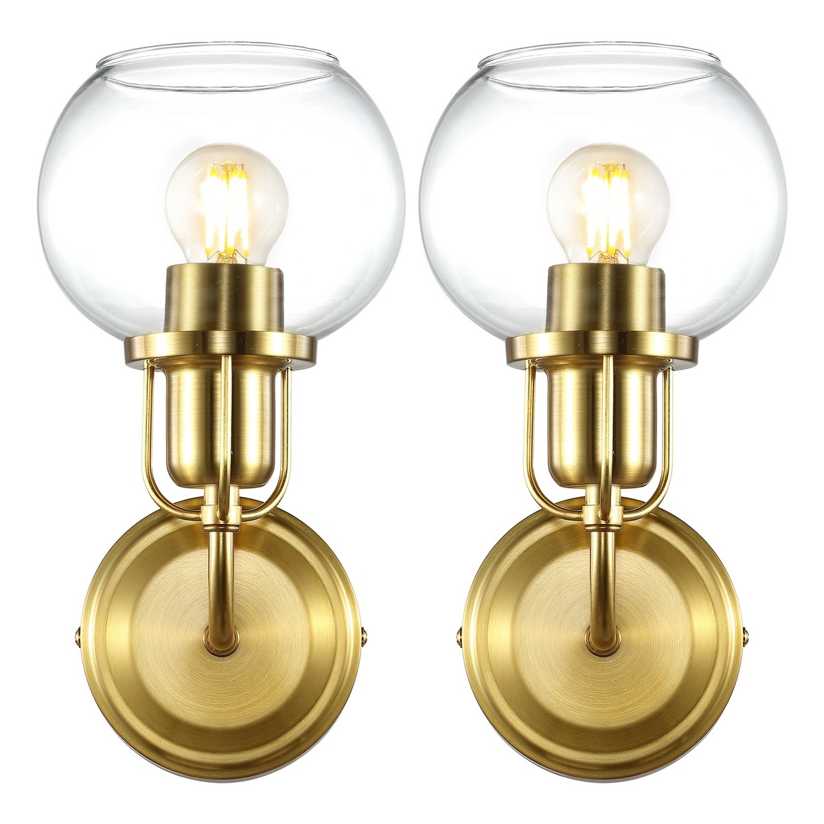 Huron 6.25" Wall Sconce - Brass / Clear - Safavieh - Image 1