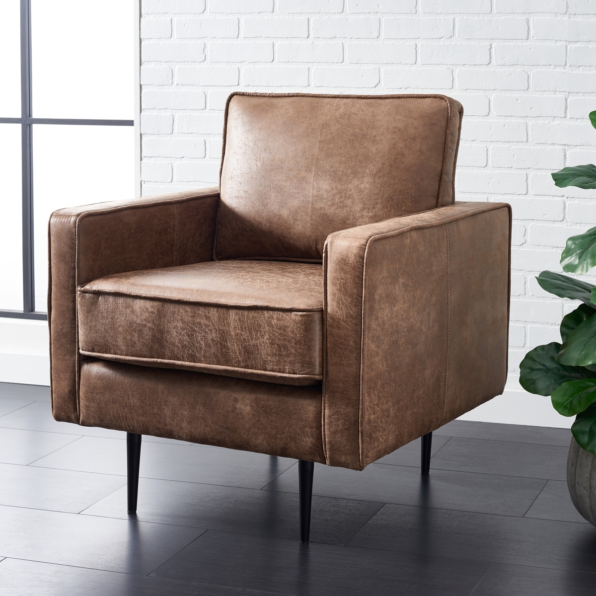 Paityn Accent Chair - Brown / Black - Safavieh - Image 1