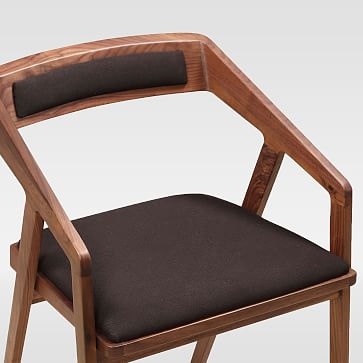 Angled Frame Dining Arm Chair, Walnut, Black - Image 3