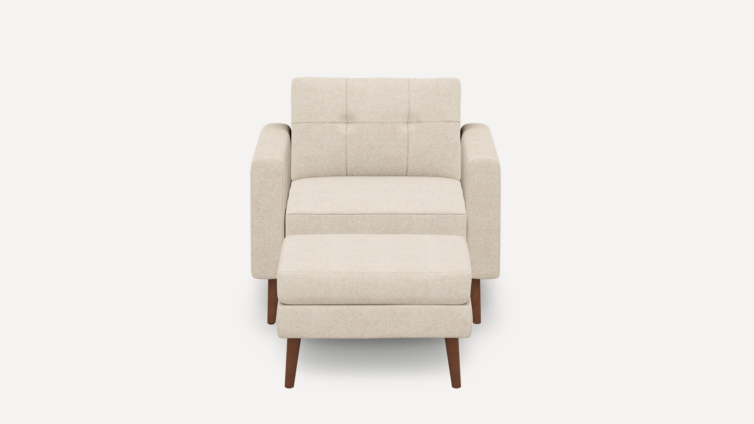 Nomad Armchair with Ottoman - Georgia Clay - Performance Chenille / Ebony - Wood / Slope - Image 8