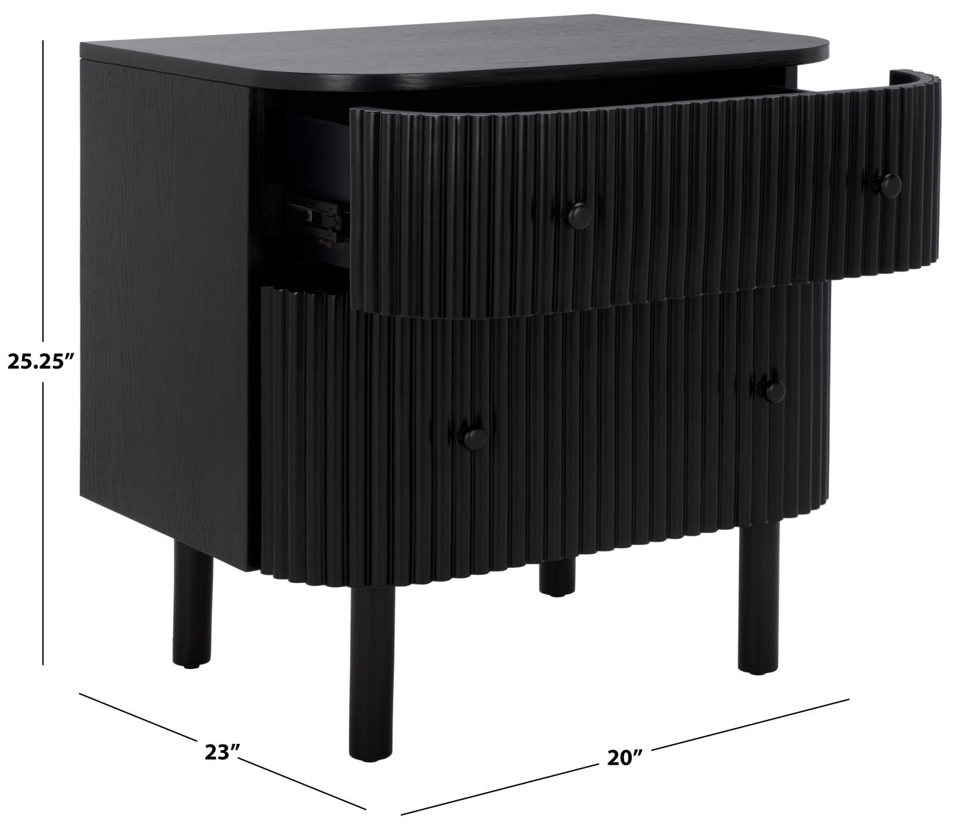 Himanshu 2 Drawer Nightstand - Black - Safavieh - Image 9