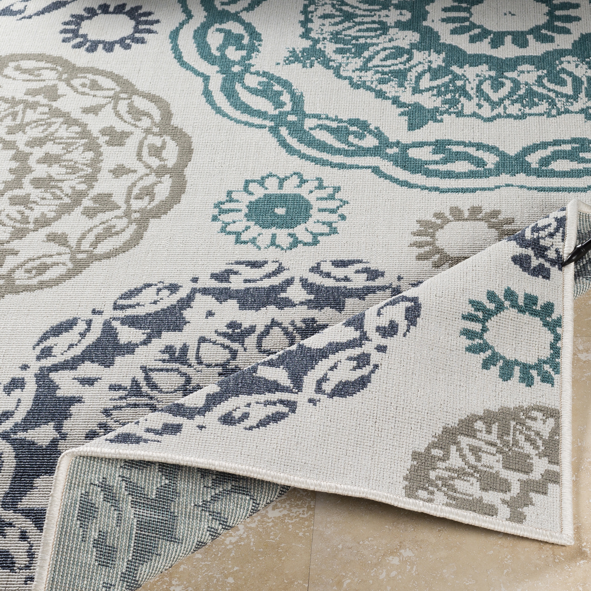 Alfresco Beige Outdoor 3'7" x 5'7" Machine Woven Rug - Image 4