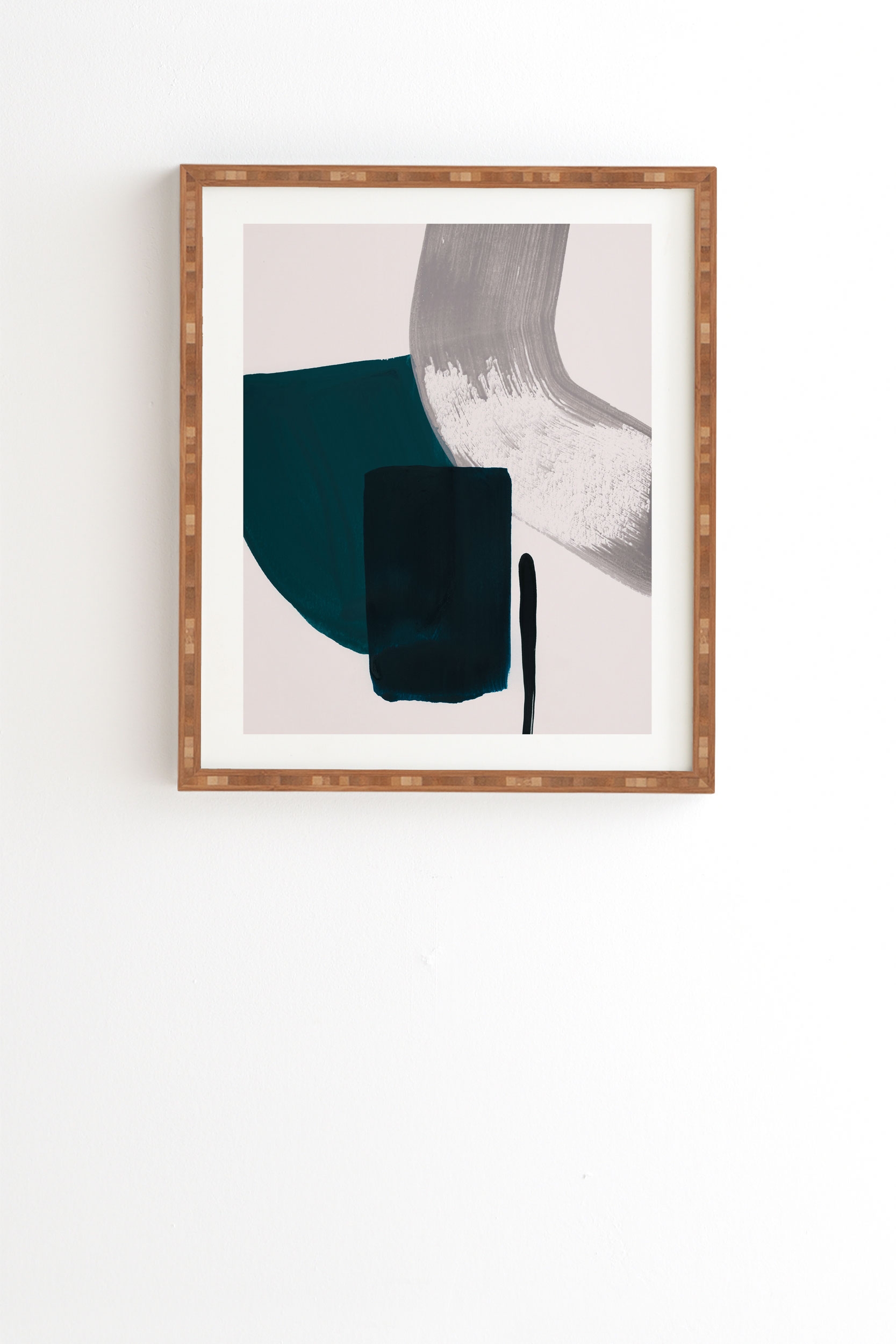 Minimalist Painting 02 by Iris Lehnhardt - Framed Wall Art Bamboo 30" x 30" - Image 1
