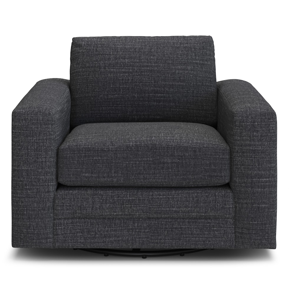 Riley 42" Grand Swivel Chair - Napa Charcoal - Image 1