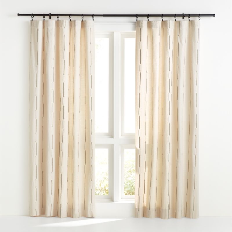 Cecily Sepia Sheer Pleated 50"x84" Curtain Panel - Image 1